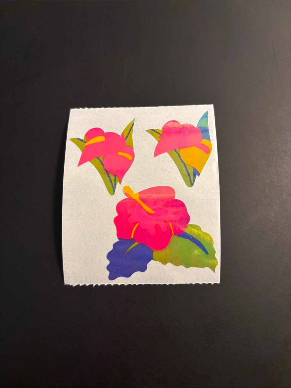 Cotrin Hibiscus Flower Pearly Sticker Mod Vintage 80's